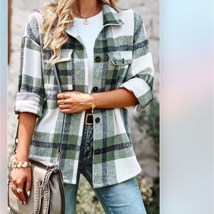 Pine Plaid Button Shaket